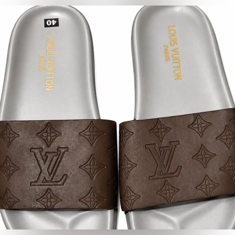 Designer Inspired LV Unisex Style Slides | Size 40 | Women’s 10 | NWOT |